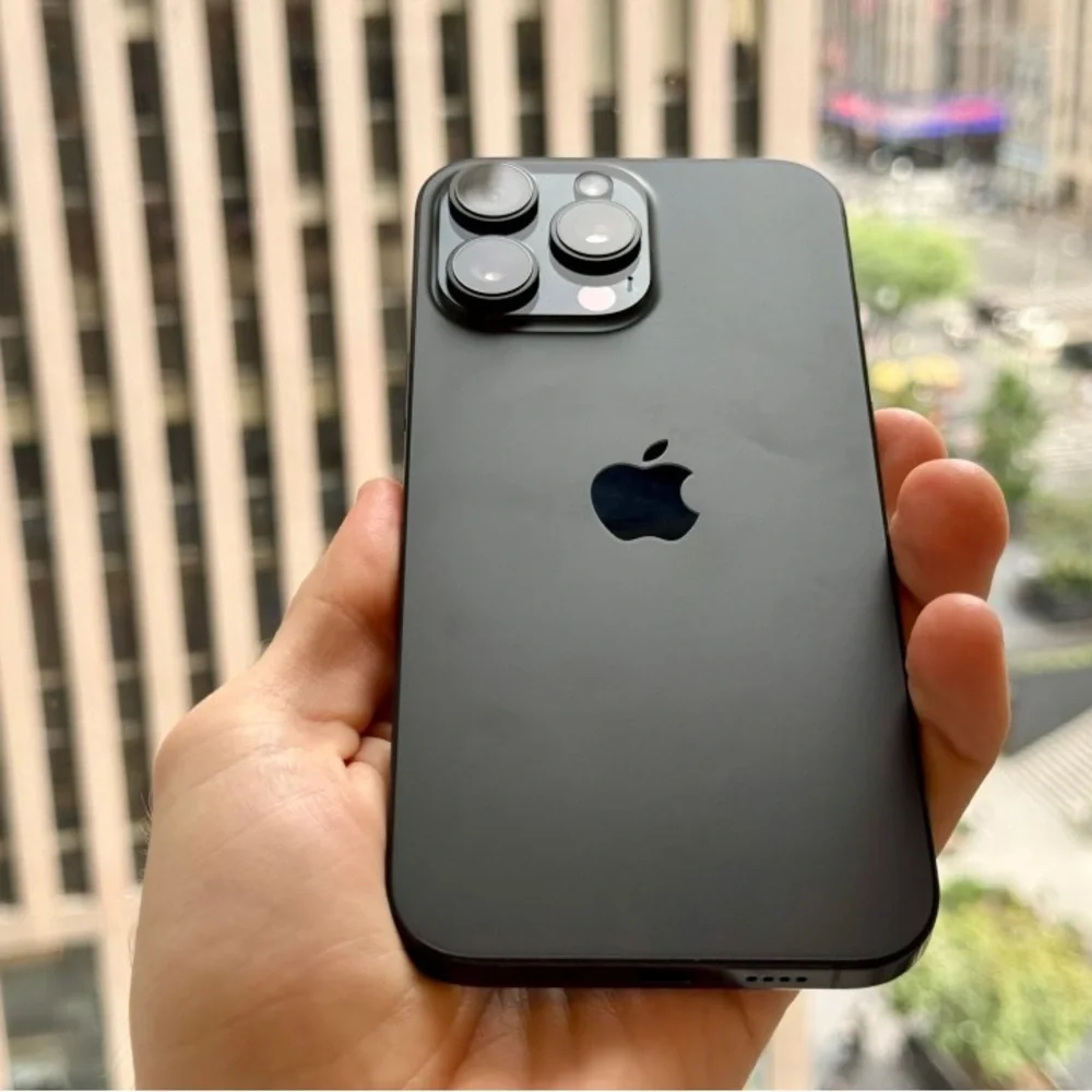 Sleek Black Smartphone with Advanced Display
